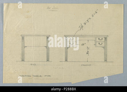 103 l'élaboration, de conception pour l'écriture de la table de M. Dorn dans deux vues, 1900-05 (CH) 18681455 Banque D'Images