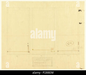 . Anglais : dessin, des régimes, Henry J. Allen Residence, Wichita, Kansas, 1917 . Anglais : Trois dessins pour des rideaux, des rectangles verticaux, organisé horizontalement dans la page. Chaque design a décoration composée de lignes droites, d'angles droits, et les places dans le coin inférieur droit. . 1917 104 dimensions, de tentures, Henry J. Allen Residence, Wichita, Kansas, 1917 (CH) 18800263 Banque D'Images