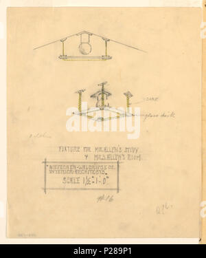 . Anglais : dessin, pour l'étude de M. Allen et Mme Allen's Room, Henry J. Allen Residence, Wichita, Kansas, 1917 . Anglais : l'altitude et la perspective de l'appareil d'éclairage. . 106 1917 Dessin, pour l'étude de M. Allen et Mme Allen's Room, Henry J. Allen Residence, Wichita, Kansas, 1917 (CH) 18800305-2 Banque D'Images