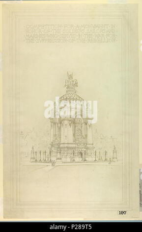 106 Dessin, Monument en l'honneur des soldats, marins et marines, 1910-20 (CH) 18397769-2 Banque D'Images