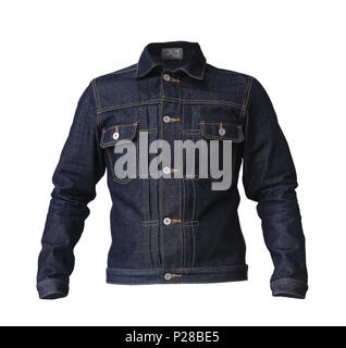 Close up denim jeans chemises isolé sur fond blanc Banque D'Images