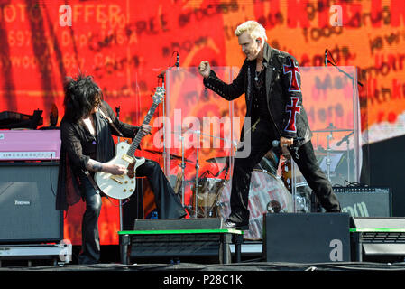 Napa Valley, Californie, le 26 mai 2018, Billy Idol sur la scène du Festival 2018 BottleRock à Napa, Californie Crédit : Ken Howard/Alamy Live News Banque D'Images