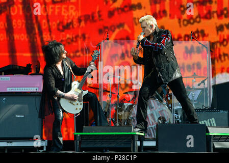 Napa Valley, Californie, le 26 mai 2018, Billy Idol sur la scène du Festival 2018 BottleRock à Napa en Californie. Banque D'Images