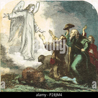 Annonciation aux bergers, la nativité de Jésus, 1855 illustration Banque D'Images
