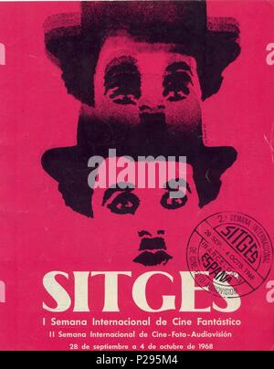 Description : Affiche du Festival International du Film Fantastique de Sitges (Catalogne) en 1968.. Année : 1968. Banque D'Images