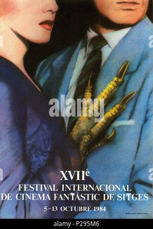 Description : Affiche du Festival International du Film Fantastique de Sitges (Catalogne) en 1984.. Année : 1984. Banque D'Images