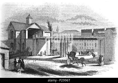 . English : 'La London et fer Blackwall, cette montre une station sur le chemin de fer. 1840. Pas dans la liste publiée en 1840, il est peu probable que n'importe quel artiste aurait été encore en vie en 1944. 177 chemin de fer de Londres et du monde littéraire (Blackwall, 1840) Banque D'Images