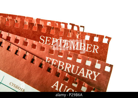 Gros tas de feuilles de calendrier mural imprimé libre Banque D'Images
