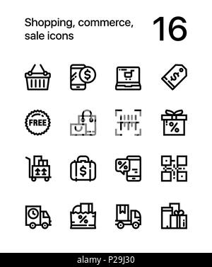 Shopping, du commerce, de la vente d'icônes pour le web et les terminaux mobiles pack 2 Illustration de Vecteur