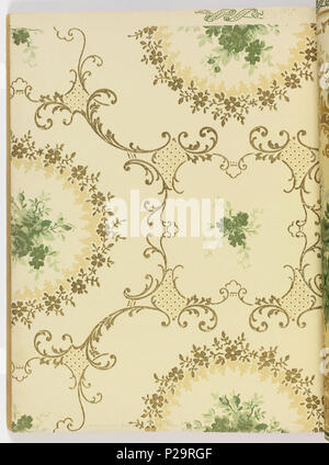 . Anglais : Extrait du livre, Alfred Peats n° 4, 1908 . Anglais : Collection de modèles réunis par Alfred Peats. Chacun des modèles est partie d'un ensemble constitué d'un mur latéral, frise et plafond papier. Chaque modèle est illustré dans plusieurs coloris. . 1908 281 Extrait du livre, Alfred Peats n° 4, 1908 (CH) 18498173-47 Banque D'Images