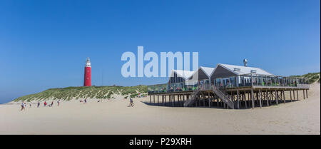 Restaurant sur la plage de l'île de Texel, Hollande Banque D'Images