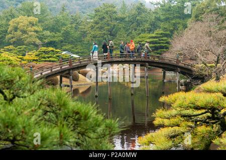 Le Japon, l'île de Shikoku, préfecture de Kagawa, ville de Takamatsu, Ritsurin-koen jardin Banque D'Images