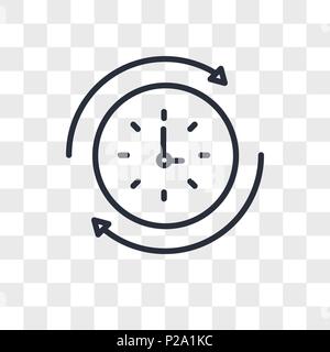 Icône vecteur Temps de rembobinage isolé sur fond transparent, de rembobinage concept logo Illustration de Vecteur