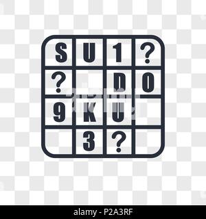 Icône vecteur sudoku isolé sur fond transparent, concept logo sudoku Illustration de Vecteur