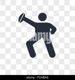 Jouer au rugby homme icône vecteur isolé sur fond transparent, l'homme à jouer au rugby concept logo Illustration de Vecteur