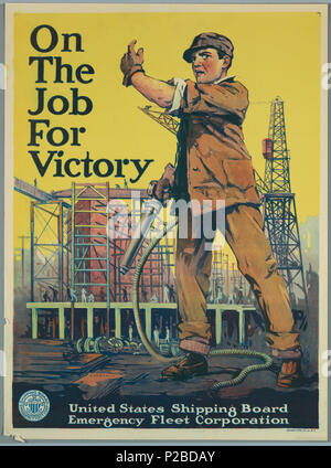 . Anglais : Affiche, United States Shipping Board : au travail pour la victoire, peut-être 1917 . peut-être 1917232 Poster, United States Shipping Board- sur le travail pour la victoire, peut-être 1917 (CH) 18505033 Banque D'Images