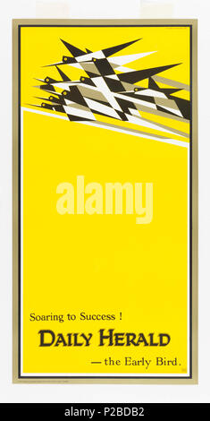 . Anglais : Affiche, variante de l'affiche : la flambée de la réussite : le début de l'Oiseau, 1918 . Anglais : Sur un sol jaune vif, noir, blanc, et gris-origami comme groupe d'oiseaux volant en haut de l'écran. Ci-dessous texte en noir : la flambée du Succès ! / DAILY HERALD / --le début de l'oiseau. . 1918 232 affiche, variante de l'affiche- planeur à succès- le début de l'Oiseau, 1918 (CH) 18447233 Banque D'Images