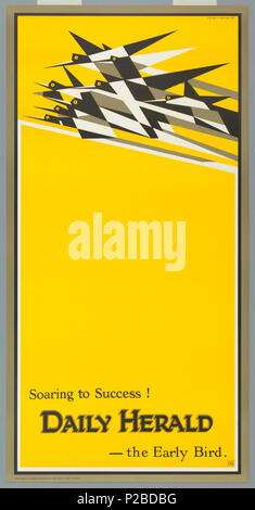 . Anglais : Affiche, variante de l'affiche : la flambée de la réussite : le début de l'Oiseau, 1918 . Anglais : Sur un sol jaune vif, noir, blanc, et gris-origami comme groupe d'oiseaux volant en haut de l'écran. Ci-dessous texte en noir : la flambée du Succès ! / DAILY HERALD / --le début de l'oiseau. . 1918 232 affiche, variante de l'affiche- planeur à succès- le début de l'Oiseau, 1918 (CH) 18447233-2 Banque D'Images
