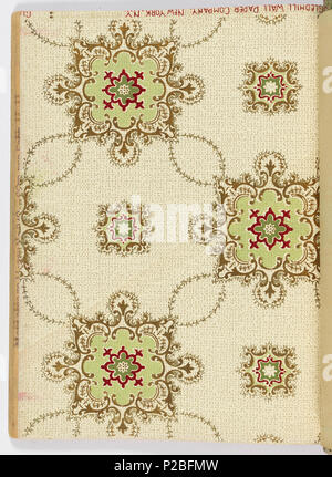 . Anglais : Extrait du livre, Alfred Peats n° 4, 1908 . Anglais : Collection de modèles réunis par Alfred Peats. Chacun des modèles est partie d'un ensemble constitué d'un mur latéral, frise et plafond papier. Chaque modèle est illustré dans plusieurs coloris. . 1908 281 Extrait du livre, Alfred Peats n° 4, 1908 (CH) 18498173-38 Banque D'Images