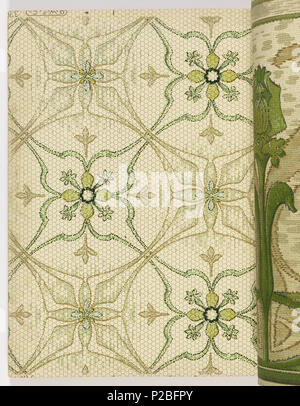 . Anglais : Extrait du livre, Alfred Peats n° 4, 1908 . Anglais : Collection de modèles réunis par Alfred Peats. Chacun des modèles est partie d'un ensemble constitué d'un mur latéral, frise et plafond papier. Chaque modèle est illustré dans plusieurs coloris. . 1908 281 Extrait du livre, Alfred Peats n° 4, 1908 (CH) 18498173-58 Banque D'Images