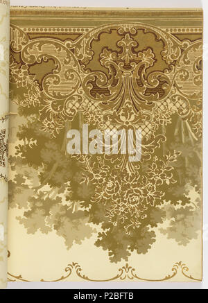 . Anglais : Extrait du livre, Alfred Peats n° 4, 1908 . Anglais : Collection de modèles réunis par Alfred Peats. Chacun des modèles est partie d'un ensemble constitué d'un mur latéral, frise et plafond papier. Chaque modèle est illustré dans plusieurs coloris. . 1908 281 Extrait du livre, Alfred Peats n° 4, 1908 (CH) 18498173-57 Banque D'Images