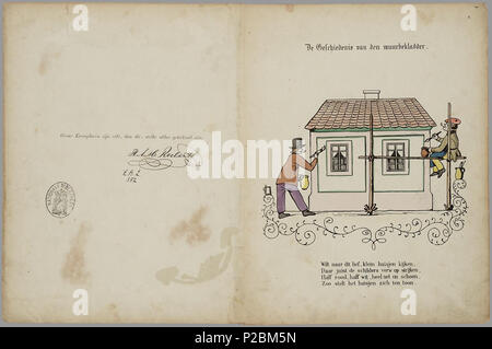. Een nieuw aardig prentenboek : als vervolg op het beroemde kinderwerk 'Der Struwwelpeter' / voor Nederlandsche jongens en meisjes bewerkt W.P. porte Razoux. 20 bl : handgekl. lith // De keerzijde der bladen est onbedrukt // Datering in verdere gegevens : Theo Gielen dans 'Tot volle waschdom', p. 151-164 // Brinkman vermeldt (op een herdruk Razoux) en 1851, dans le panier. F : 1,25 // Bevat : De Geschiedenis van den muurbekladder ijsselijke ; De Geschiedenis van den smasher ; De Geschiedenis van den snoeper ; De Geschiedenis van Hans-Kijk-dans-de-lucht ; De Geschiedenis van den vliegenden ; Robert De gesch Banque D'Images