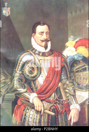 . Deutsch : Pedro de Valdivia. Der Königin meteo Contactez-Isabella II von Spanien an die Stadt Santiago de Chile Español : Pedro de Valdivia. Retrato de 1854. Obsequio de la Reina Isabel II. de España un ordre la Municipalidad de Santiago . 1854 Pedro de Valdivia 219 1854 Banque D'Images