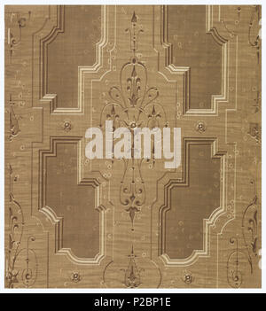 . Anglais : flanc (France), 1905 . Anglais : panneaux en médaillon en bois imitation peu profondes avec de fines sculptures morte, fleurs stylisées. Imprimé dans des tons de brun et blanc. . 1905289 flanc (France), 1905 (CH) 18462633 Banque D'Images