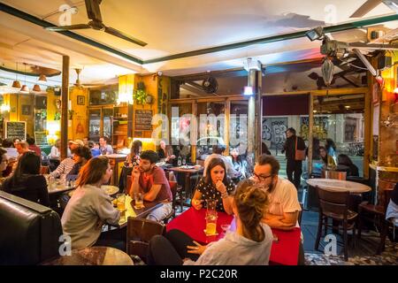 France, Paris, Canal Saint Martin, le restaurant Chez Prune Cafe Banque D'Images