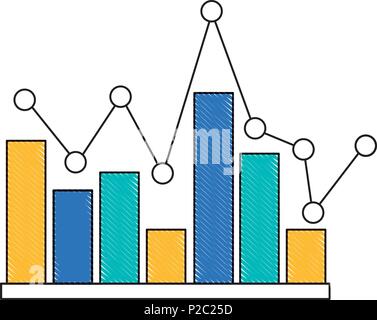 Graphiques statistiques icône isolé Illustration de Vecteur