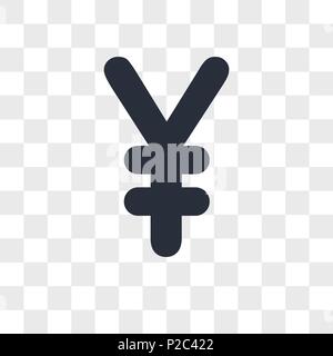 La monnaie du Japon l'icône vecteur isolé sur fond transparent, le Japon concept logo devise Illustration de Vecteur