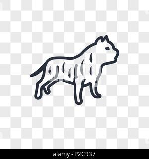 Icône vecteur pitbull isolé sur fond transparent, pitbull concept logo Illustration de Vecteur