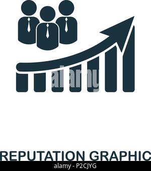 Réputation Accroître icône graphique. Mobile apps, d'impression et plus d'utilisation. L'élément simple à chanter. Augmentation de la réputation monochrome icône graphique illustration. Illustration de Vecteur