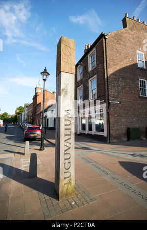 Poster représentant la ville romaine de luguvalium situé dans l'actuelle Carlisle Cumbria England UK Banque D'Images