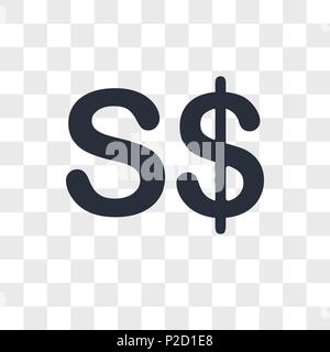 Monnaie Singapour icône vecteur isolé sur fond transparent, logo concept monnaie Singapour Illustration de Vecteur
