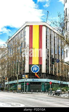 Le siège du parti populaire, Calle Genova, Madrid, Espagne. Banque D'Images