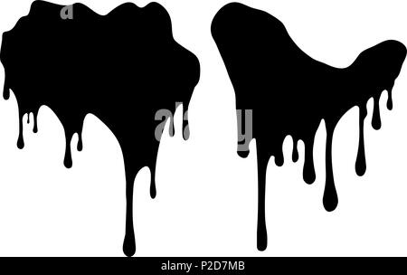 Paire de décors noir avec de la peinture les gouttes. Vector illustration pour votre conception. Illustration de Vecteur