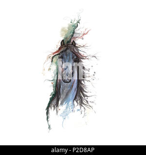 Peinture de cheval, conception de tatouage Banque D'Images