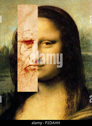 . Comparaison de Leonardo da Vinci est supposé l'auto-portrait et sa Joconde, basée sur la manipulation de l'image des techniques semblables à celles utilisées par la Dre Lillian F. Schwartz des Bell Labs pour son hypothétique Mona Leo image. 13 avril 2008. L'arrimeur (David R. Tribble) Cette image a été faite par l'arrimeur (David R. Tribble) Email de l'auteur : David R. Tribble aussi voir ma galerie personnelle à Google Photos DaVinci 15 MonaLisa1b Banque D'Images
