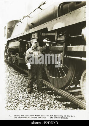 . Digital ID : 481139. L'huilage homme cheval de fer qui transporte la vitesse maintenant Roi des rails. Le Baltimore and Ohio's New Train. [Positive]. Source : Photos de General Motors et Chrysler modèles d'automobiles et de camions, 1902 - 1938. / General Motors Truck Company, Pontiac, Michigan, 1936, photographies - spécifications ( <a href ='http://digitalgallery.nypl.org/nypldigital/explore/ ?col id =241' rel ='nofollow' >plus d'info </a >) Référentiel : La Bibliothèque publique de New York. La science, l'industrie et le commerce Bibliothèque. Collection générale Division. Voir plus d'informations sur  <a href ='http://digitalgallery.nypl.org/nypldi Banque D'Images