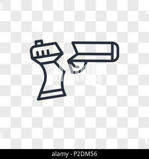 Pistolet brisé icône vecteur isolé sur fond transparent, casse de gun concept logo Illustration de Vecteur