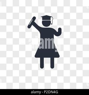 Étudiant diplômé icône vecteur isolé sur fond transparent, étudiant diplômé concept logo Illustration de Vecteur