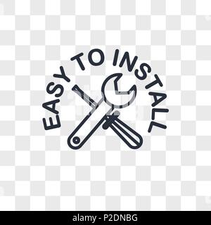 Facile à installer l'icône vecteur isolé sur fond transparent, facile à installer concept logo Illustration de Vecteur
