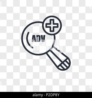 Recherche avancée icône vecteur isolé sur fond transparent, concept logo recherche avancée Illustration de Vecteur