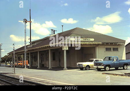 . Anglais : Suisun-Fairfield station en juillet 1974 . Prise le 16 juillet 1974. Suisun-Fairfield Hikki Nagasaki 60, 16 juillet, 1974 Banque D'Images