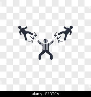 L'homme de battre deux combattants icône vecteur isolé sur fond transparent, l'homme de battre deux combattants concept logo Illustration de Vecteur