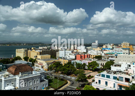 Vue aérienne du vieux San Juan, Puerto Rico Banque D'Images