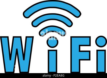 Une connexion Wi-Fi gratuite de l'étiquette de couleur bleue sur fond blanc 3d Illustration de Vecteur