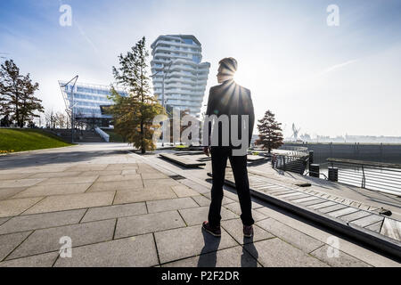 Humeur d'automne dans le hamburger Hafencity au Marco Polo, de la tour nord de l'Allemagne, Hambourg, Allemagne Banque D'Images