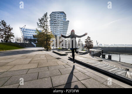 Humeur d'automne dans le hamburger Hafencity au Marco Polo, de la tour nord de l'Allemagne, Hambourg, Allemagne Banque D'Images